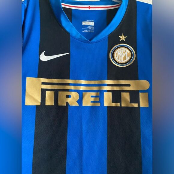 Nike Vintage Inter Milan FC Milan 2008-09 Home Soccer Jersey Youth Small 8-10Y - Picture 3 of 7